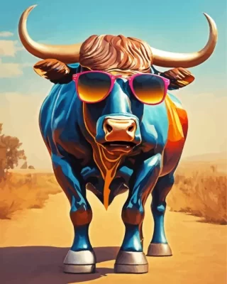 Buffalo With Sunglasses Paint by Numbers