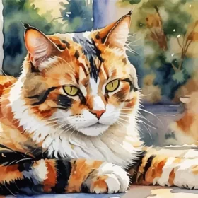 Calico Cat Art Paint by Number