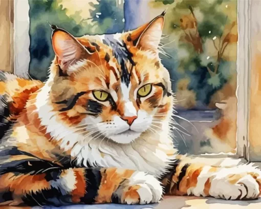 Calico Cat Art Paint by Number