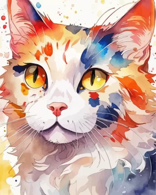 Aesthetic Calico Cat Art Paint by Number