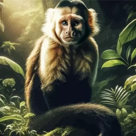 Capuchin Monkey Animal Paint by Number