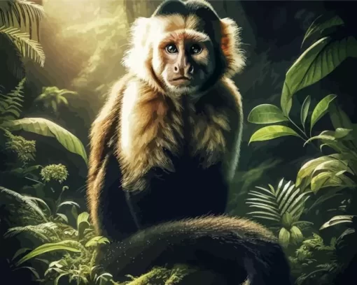 Capuchin Monkey Animal Paint by Number