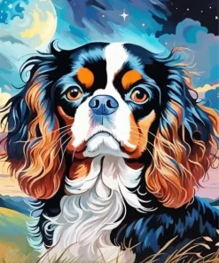 Cavalier King Charles Spaniel Dog Paint by Number