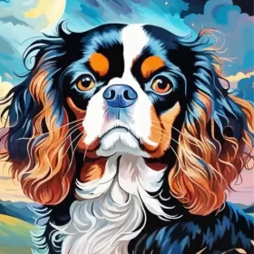 Cavalier King Charles Spaniel Dog Paint by Number