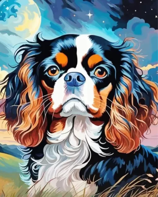 Cavalier King Charles Spaniel Dog Paint by Number