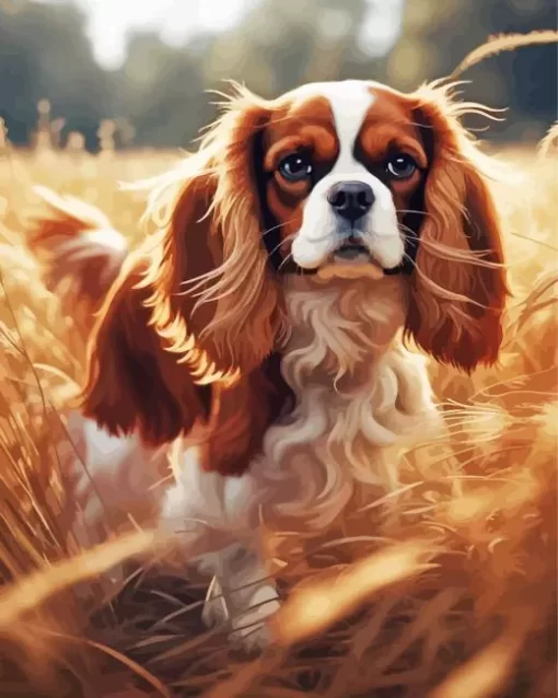 Cavalier King Charles Spaniel Puppy Paint by Number