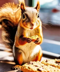 Chipmunk Eating Cookie Paint by Number