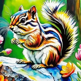 Chipmunk Illustration Paint by Number