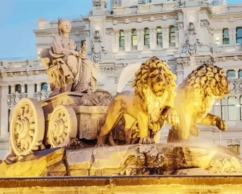 Cibeles Fountain spain paint by number