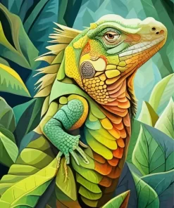 Close Up Iguana Paint by Numbers