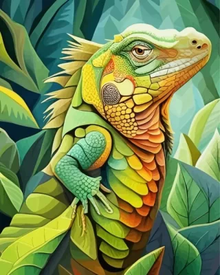 Close Up Iguana Paint by Numbers