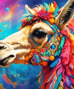 Colorful Alpaca Art Paint by Number