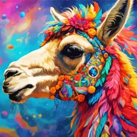 Colorful Alpaca Art Paint by Number