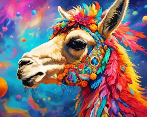 Colorful Alpaca Art Paint by Number