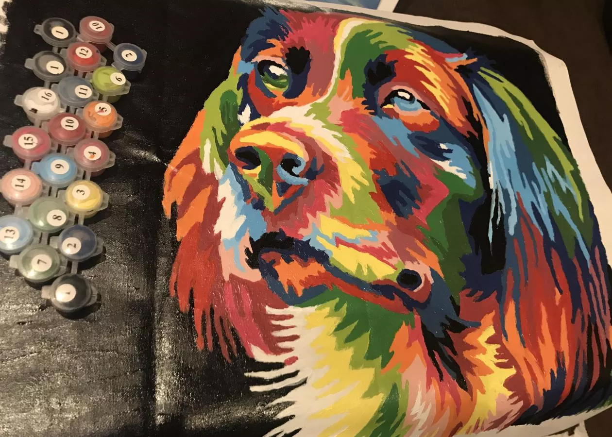 Colorful-Dog-Paint-by-numbers