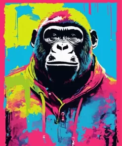 Colorful Gorilla Art Paint by Numbers