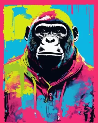 Colorful Gorilla Art Paint by Numbers