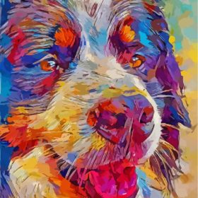Colorful Great Pyrenees Paint by Number
