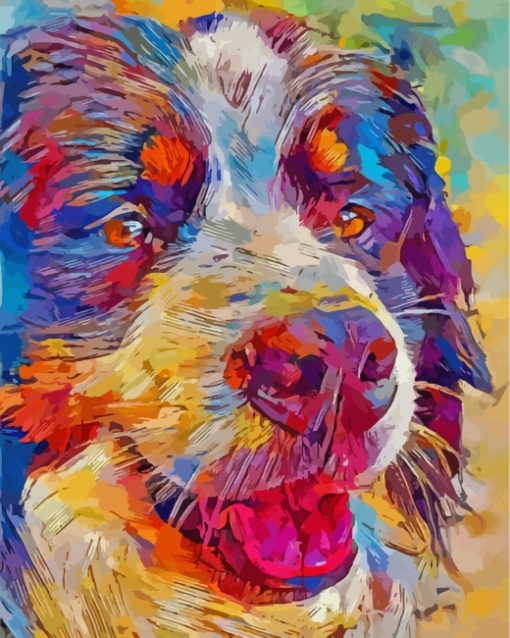 Colorful Great Pyrenees Paint by Number
