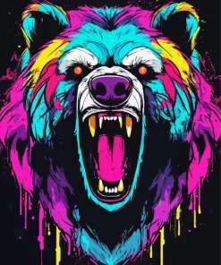 Colorful Bear Head Paint by Number