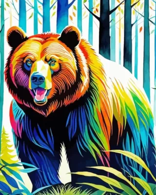 Colorful Bear Paint by Number