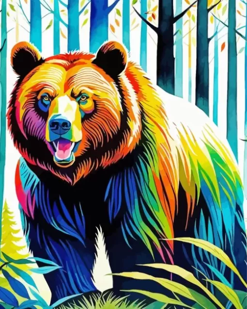 Colorful Bear Paint by Number