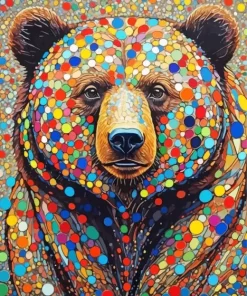 Colorful Mandala Bear Paint by Numbers