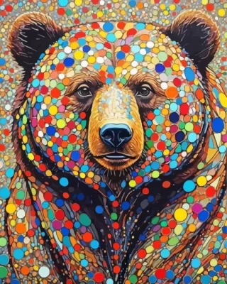 Colorful Mandala Bear Paint by Numbers