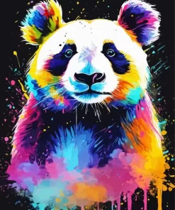 Colorful Splatter Bear Paint by Number