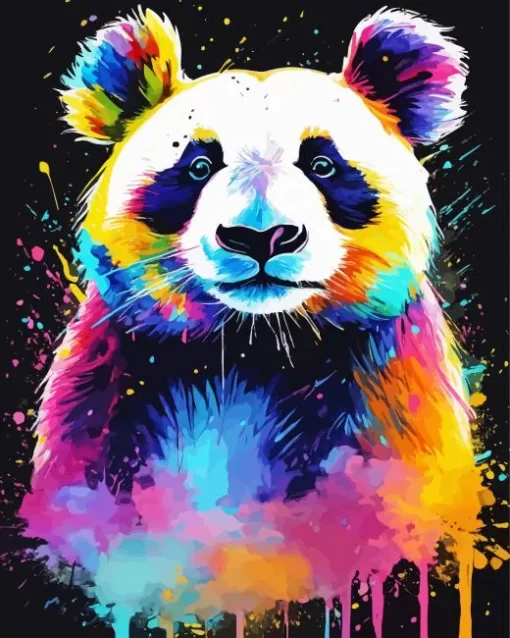 Colorful Splatter Bear Paint by Number