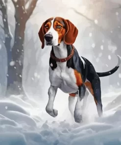 Coonhound In Winter Paint by Numbers