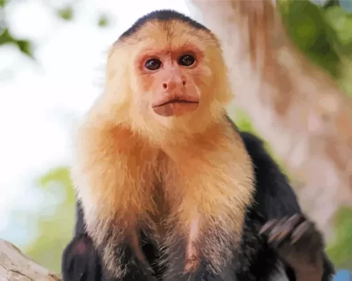 Cute Capuchin Animal Paint by Number