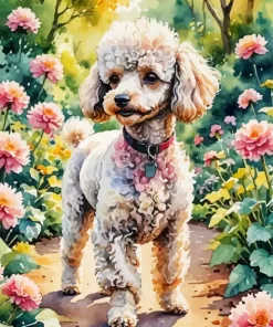 Cute Poodle Dog Paint by Number