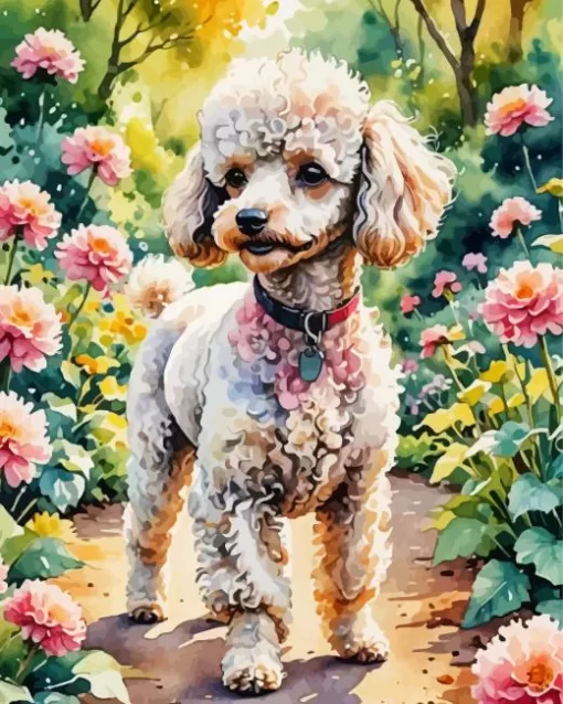 Cute Poodle Dog Paint by Number