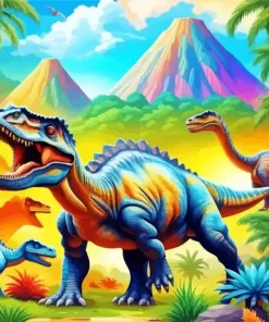 Dinosaurs Island paint by numbers