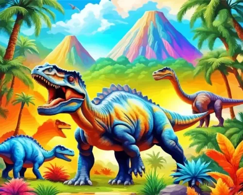 Dinosaurs Island paint by numbers