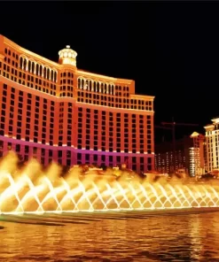 Fountain of Bellagio at night paint by number