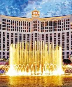 Fountains of Bellagio las vegas paint by number