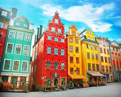 Gamla Stan stockholm paint by number