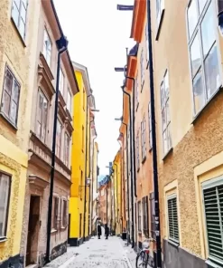 Gamla Stan streets paint by numbers