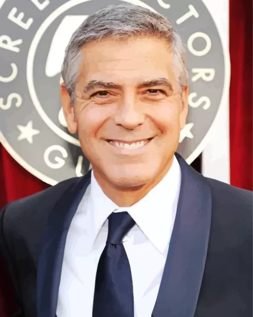 George Clooney In Suit Paint by Number