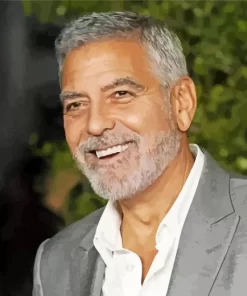 George Clooney Smiling Paint by Number