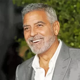 George Clooney Smiling Paint by Number