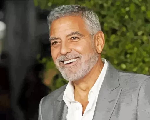 George Clooney Smiling Paint by Number