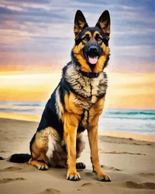 German Shepherd Paint by Number