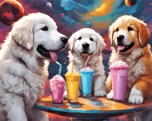 Great Pyrenees Puppies Paint by Number