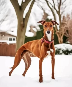 Greyhound In Snow Paint by Number