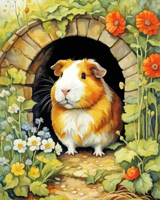 Cute Guinea Pig Paint by Number