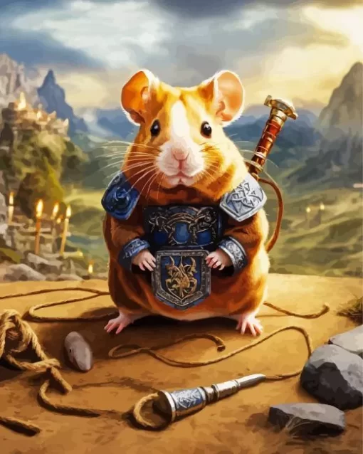 Guinea Pig Warrior Paint by Number