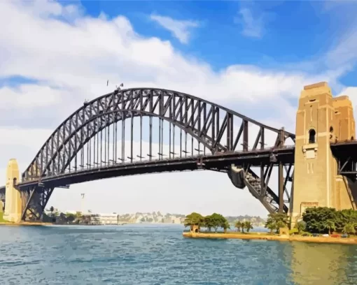 Harbor Bridge in sydney paint by numbers